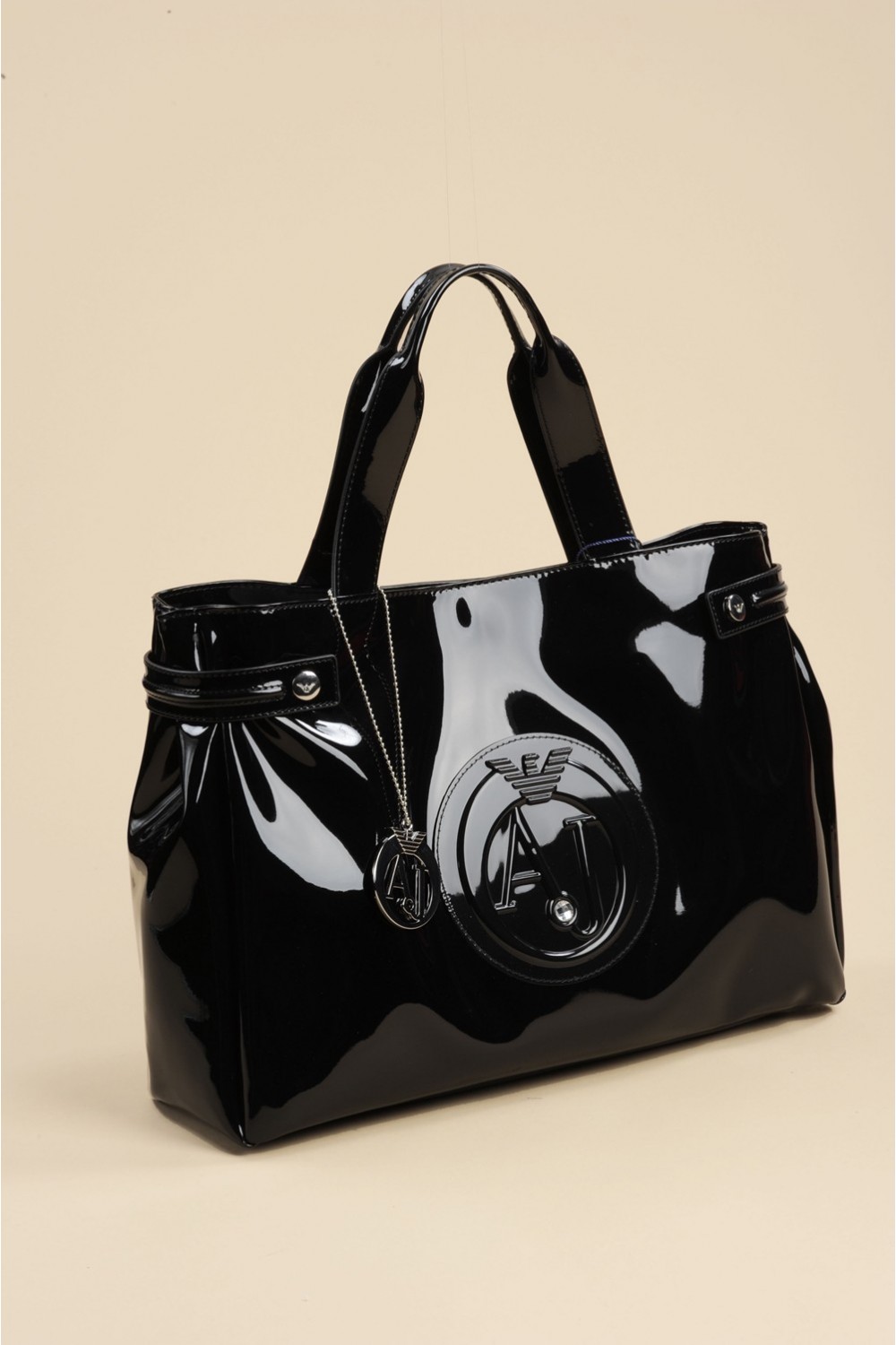 sac armani jeans vernis noir
